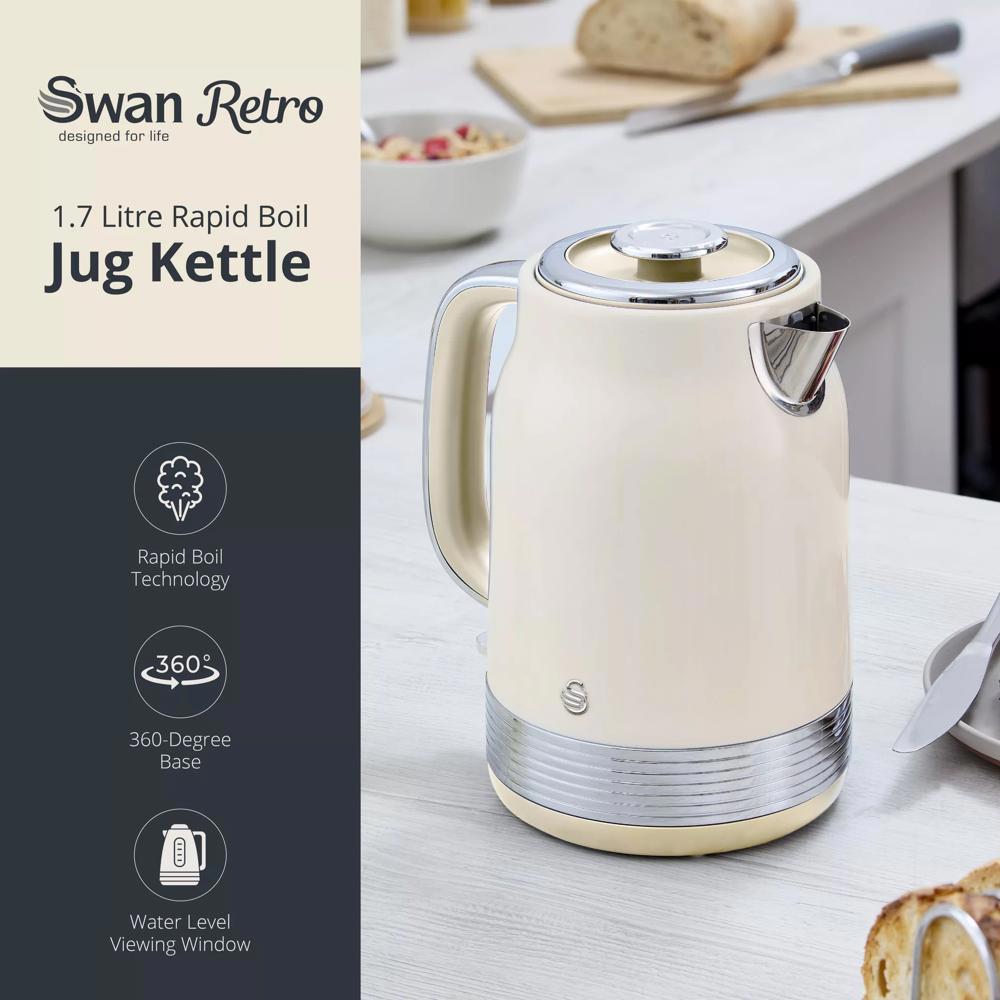 Swan Retro Cream Jug Kettle 1.7L